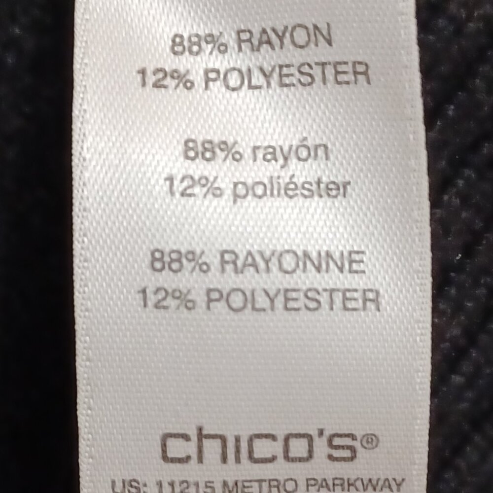 Women's Chico Black Ribbed Design Sweater Size 1 (M/8) - Picture 4 of 8